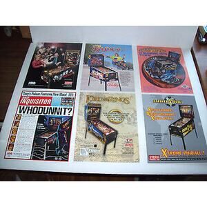 NOS Pinball FLYERS Lord Of The Rings Sopranos Radical Hurricane Who Dunnit #2